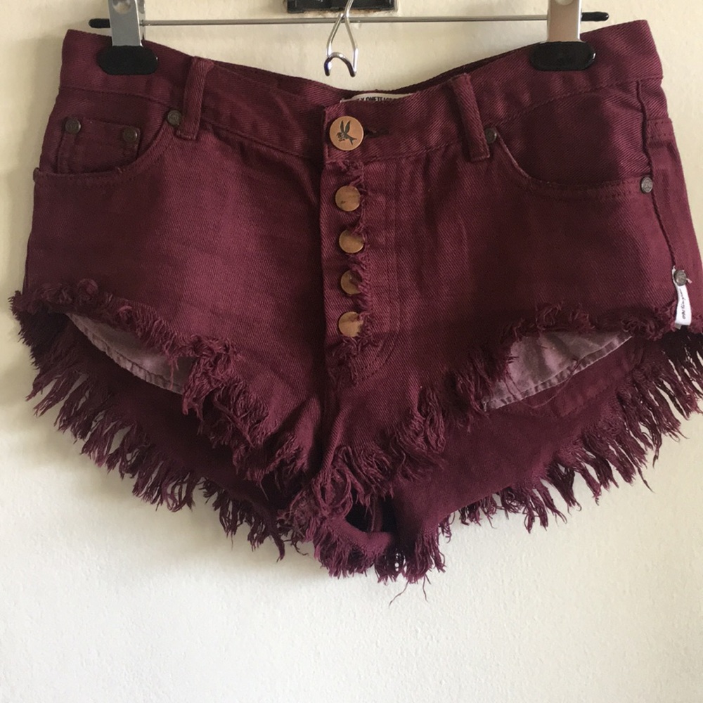 One teaspoon maroon shorts